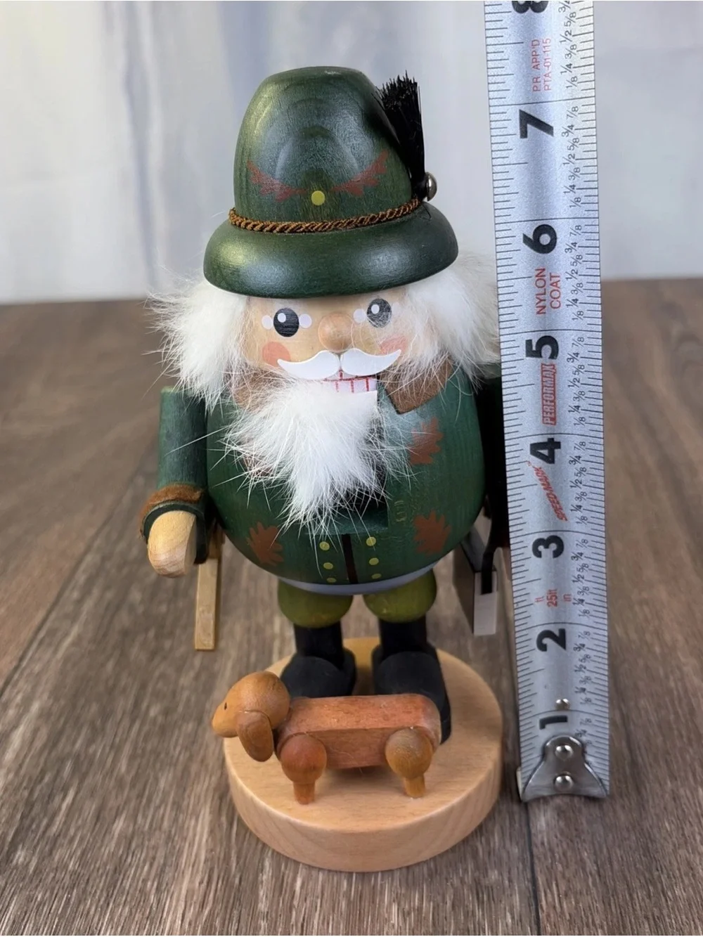 Erzgebirge Forester Santa Nutcracker 7.5” German Wood Seiffen with Dachshund